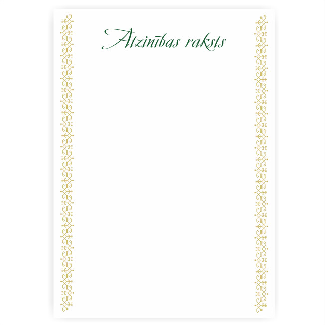 Atzinības raksts AR-02 Atzinības raksts AR-02