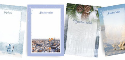 Piedāvājam izgatavot  diplomus vai atzinības rakstus arī ziemas noformējumā !