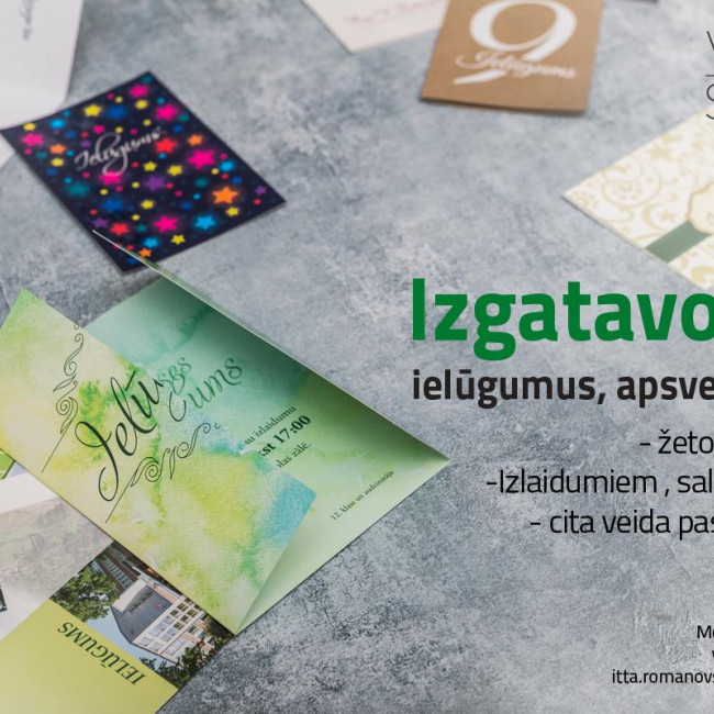 Ielūgumi, apsveikumi un vizītkartes